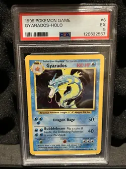 1999 Pokemon TCG Gyarados Holo Base Set 6/102 PSA 5 - Image 1