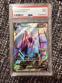 2022 Pokemon GO Mewtwo V Full Art #072 PSA 9 Mint - Graded Pokemon Card - Image 1