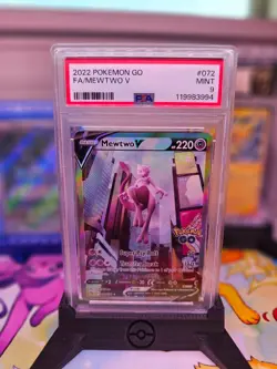2022 Pokemon GO Mewtwo V Full Art #072 PSA 9 Mint - Graded Pokemon Card - Image 2