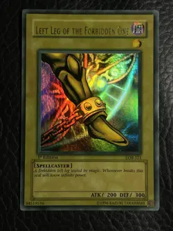 Yugioh Left Leg Of The Forbidden One LOB-121 1st Ed North American Wavy Faded - Image 1