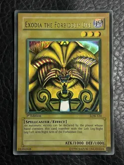 Yugioh Exodia The Forbidden One LOB-124 1st Ed North American Wavy Faded - Image 1