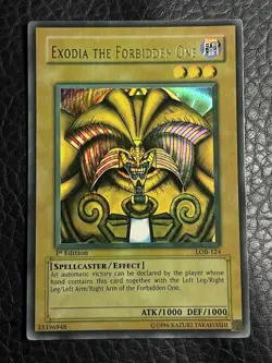 Yugioh Exodia The Forbidden One LOB-124 1st Ed North American Wavy Faded - Image 2