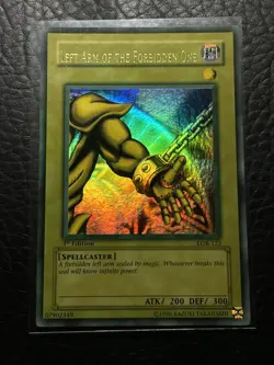 Yugioh Left Arm Of The Forbidden One LOB-123 1st Ed North American Wavy Faded - Image 1
