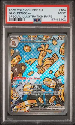 2025 POKEMON PRE EN-PRISMATIC EVOLUTIONS #164 GHOLDENGO EX PSA 9 - Image 1