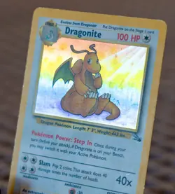 Dragonite Pokemon Card 4/62 Fossil Unlimited Edition Holo Vintage RARE 1999 - Image 3