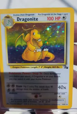 Dragonite Pokemon Card 4/62 Fossil Unlimited Edition Holo Vintage RARE 1999 - Image 4