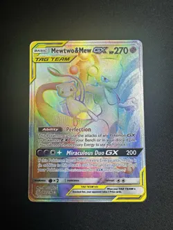 Pokemon Mewtwo & Mew GX Unified Minds Secret Rare Card 242/236 Tag Team NM - Image 3