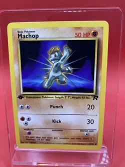 Machop 59/82 Team Rocket First Edition Near Mint Common Pokemon Card - Image 1