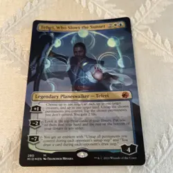 MTG Teferi, Who Slows the Sunset - Foil - Borderless Innistrad Midnight Hunt NM - Image 1