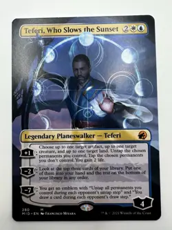 MTG TCG Teferi, Who Slows the Sunset Borderless Innistrad: Midnight Hunt Regular - Image 1