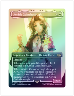 1x Aerith Gainsborough, Foil, Borderless Art, Final Fantasy, MTG NM - Image 1
