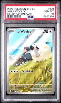 2025 Pokemon Journey Together HOP'S WOOLOO 170/159 Illustration Rare PSA 10 - Image 1