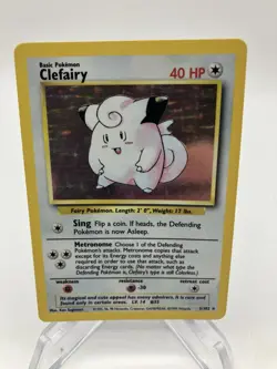 Pokemon WOTC Card - Clefairy - Base Set - Holo Rare - 5/102 - Image 1