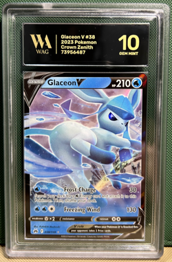 WAG 10 Glaceon V 038/159 GEM MINT FA Full Art Crown Zenith RARE Pokemon Card PSA - Image 1