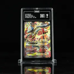 2017 POKEMON MEGA POWERS COLLECTION PROMO #55A FULL ART/M LUCARIO EX TAG 9 - Image 1