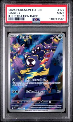 2024 POKEMON TEF EN TEMPORAL FORCES ILLUSTRATION RARE #177 GASTLY PSA 9 - Image 1