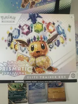 Pokemon Prismatic Evolutions Opened ETB + Contents & Binder Bundle No Packs Inc - Image 3