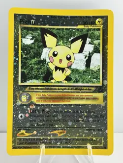 2001 Pokemon Black Star Promo #35 Pichu reverse foil holo Pokemon league NM - Image 1