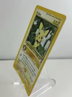 2001 Pokemon Black Star Promo #35 Pichu reverse foil holo Pokemon league NM - Image 3