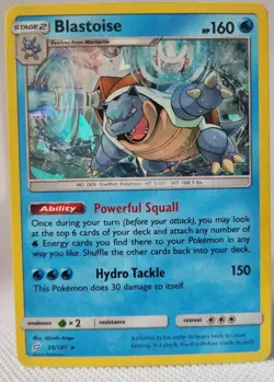 Pokemon Blastoise 25/181 EX/NM Rare SM Team Up - Image 1
