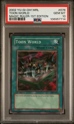 YuGiOh Toon World #MRL-076 Magic Ruler 2002 1st Edition Super Rare PSA 10 - Image 1