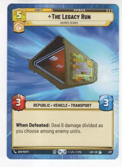 Star Wars Unlimited LotF Hyperspace Legendary Card LOF477 The Legacy Run - Image 1