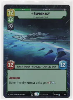 Star Wars Unlimited LotF Hyperspace Foil Legendary Card LOF829 Supremacy - Image 1