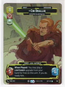 Star Wars Unlimited LotF Prestige Foil Card LOF1105 Cin Drallig - Image 1