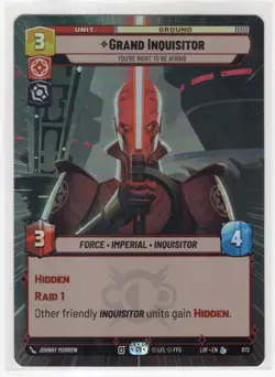 Star Wars Unlimited LotF Hyperspace Foil Legendary Card LOF872 Grand Inquisitor - Image 1