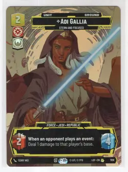 Star Wars Unlimited LotF Prestige Foil Card LOF1106 Adi Gallia - Image 1