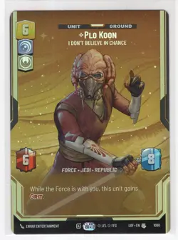 Star Wars Unlimited LotF Prestige Foil Card LOF1080 Plo Koon - Image 1