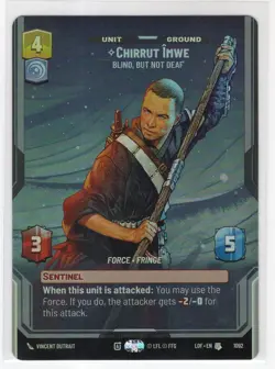 Star Wars Unlimited LotF Prestige Foil Card LOF1092 Chirrut Imwe - Image 1
