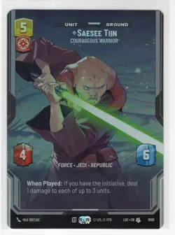 Star Wars Unlimited LotF Prestige Foil Card LOF1090 Saesee Tiin - Image 1