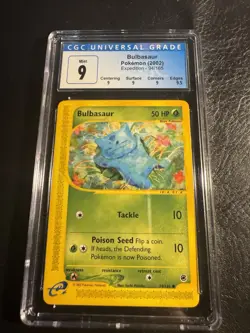 CGC 9 MINT Blue label Bulbasaur 2002 Expedition 94/165 Pokemon Card - Image 1