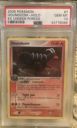 Pokemon Houndoom Unseen Forces 7/115 Holo Rare! PSA 10! Low Pop! - Image 1