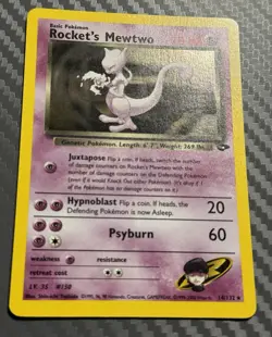 Pokemon TCG Gym Challenge Rocket's Mewtwo 14/132 Holo w/ Swirl - Image 4
