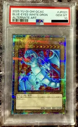 PSA 10 Yugioh Card BLUE-EYES WHITE DRAGON QCAC-JP021 Quarter Century Japanese - Image 1