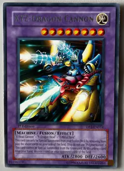 YuGiOh! XYZ-DRAGON CANNON Card Lightly Played 1996 1st Edition DP2-EN014 - Image 1