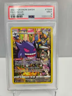2022 POKEMON SWORD & SHIELD LOST ORIGIN GENGAR #TG06 FULL ART Foil Card PSA 9 - Image 1