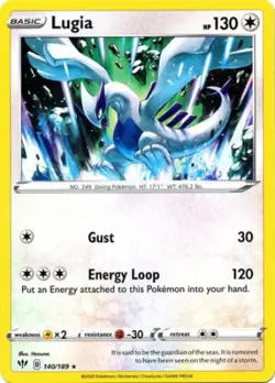 3 x Pokemon Card - Darkness Ablaze 140/189 - LUGIA (rare) - NM/M - Image 1