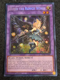 Yugioh Hugin the Runick Wings MP23-EN249 Prismatic Secret Rare 1st Edition NM - Image 1