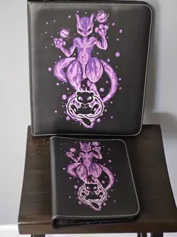 Premium Leather Zipper Pokemon 4 Pocket & 9 Pocket Matching Card Binder Set - Image 1