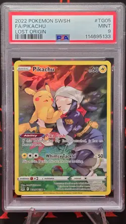 PSA 9 MINT Pikachu # TG05/TG30 Lost Origin Trainer Gallery 2022 Pokemon Card - Image 2