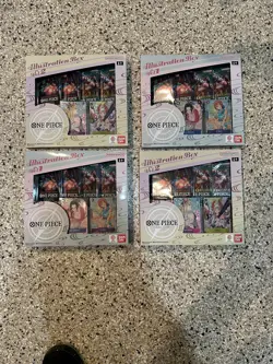 Lot Of 4 One Piece Trading Card Game: Illustration Box Volume 1 & 2 IN HAND - Image 1