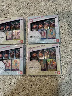 Lot Of 4 One Piece Trading Card Game: Illustration Box Volume 1 & 2 IN HAND - Image 3