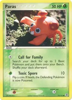 Pokemon Card - Fire Red Leaf Green 72/112 - PARAS (common) - NM - Image 1