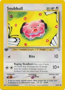 Pokemon Card - Neo Revelation 55/64 - SNUBBULL (common) **1st Edition** - NM - Image 1