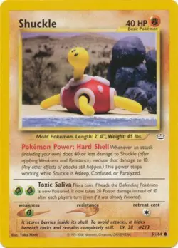 Pokemon Card - Neo Revelation 51/64 - SHUCKLE (common) - NM - Image 1