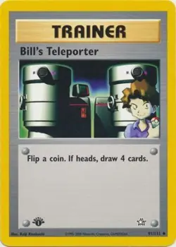 Pokemon Card - Neo Genesis 91/111 - BILL'S TELEPORTER (unc) **1st Edition** - NM - Image 1