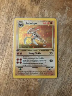 Pokemon TCG Kabutops Holo Rare 9/62 Fossil Limited Edition - Image 1